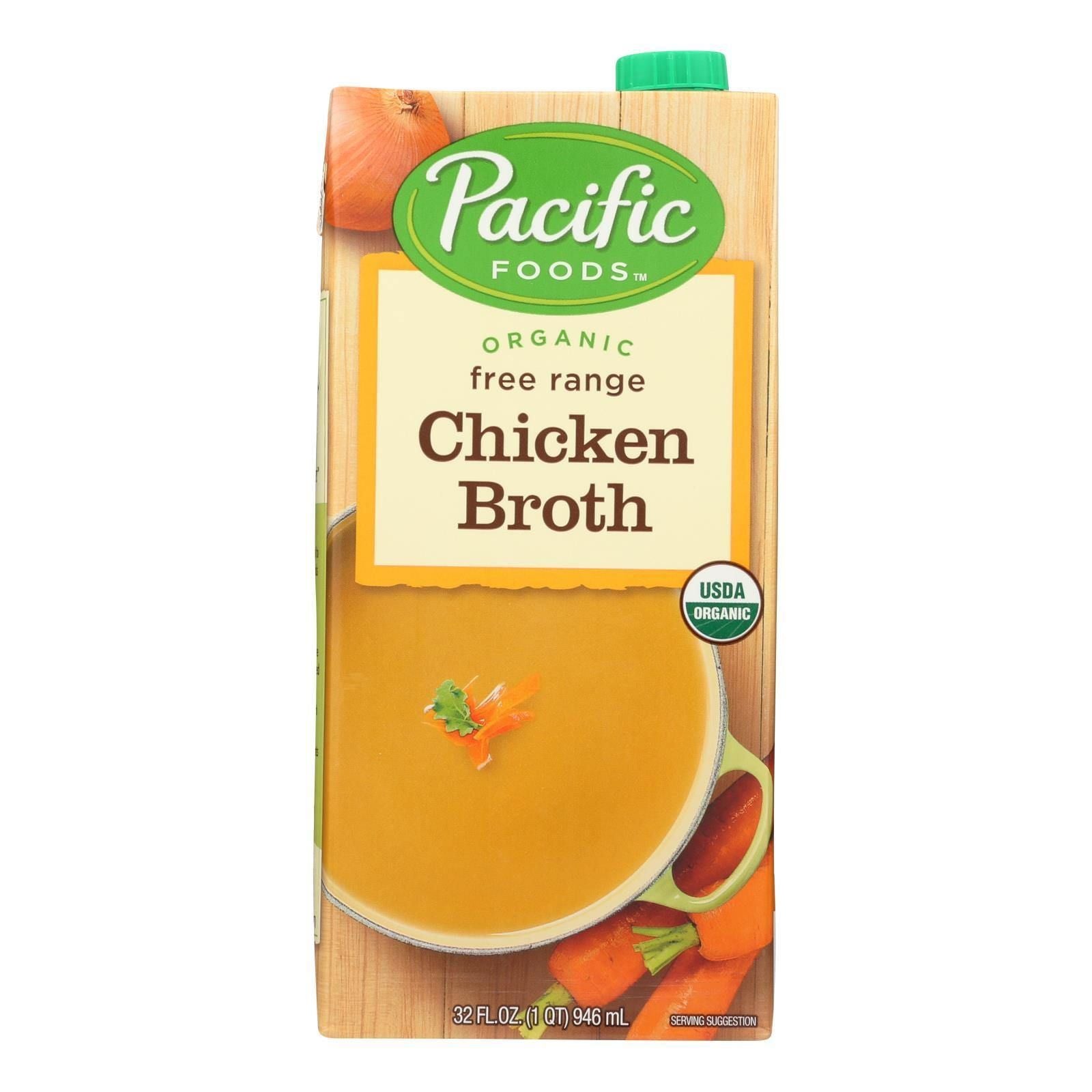 Pacific Natural Foods Chicken Broth - Free Range - Case of 12 - 32 Fl oz.(D0102HH3IGY.)