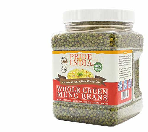 Pride Of India - Indian Whole Green Mung Gram - Protein & Fiber Rich Moong Whole(D0102HP6BMU.)