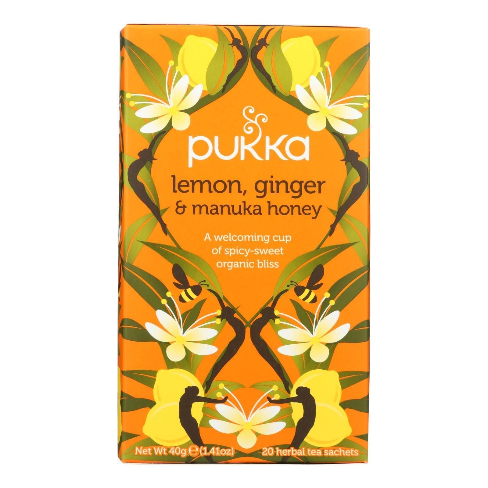 Pukka Herbal Teas Tea - Organic - Lemon Ginger and Manuka Honey - 20 Bags - Case of 6(D0102HX2TVY.)