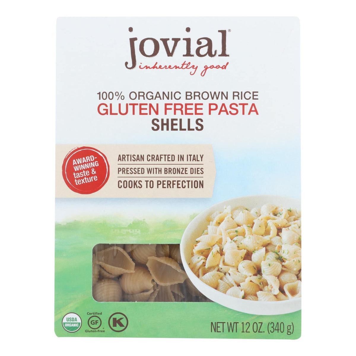 Jovial - Organic Brown Rice Pasta - Shells - Case of 12 - 12 oz.(D0102HX7EXA.)