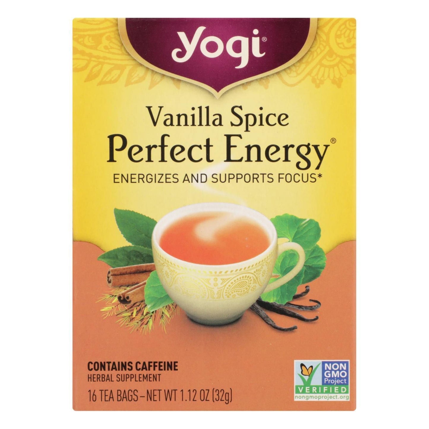 Yogi Perfect Energy Herbal Tea Vanilla Spice - 16 Tea Bags - Case of 6(D0102HXX1NW.)