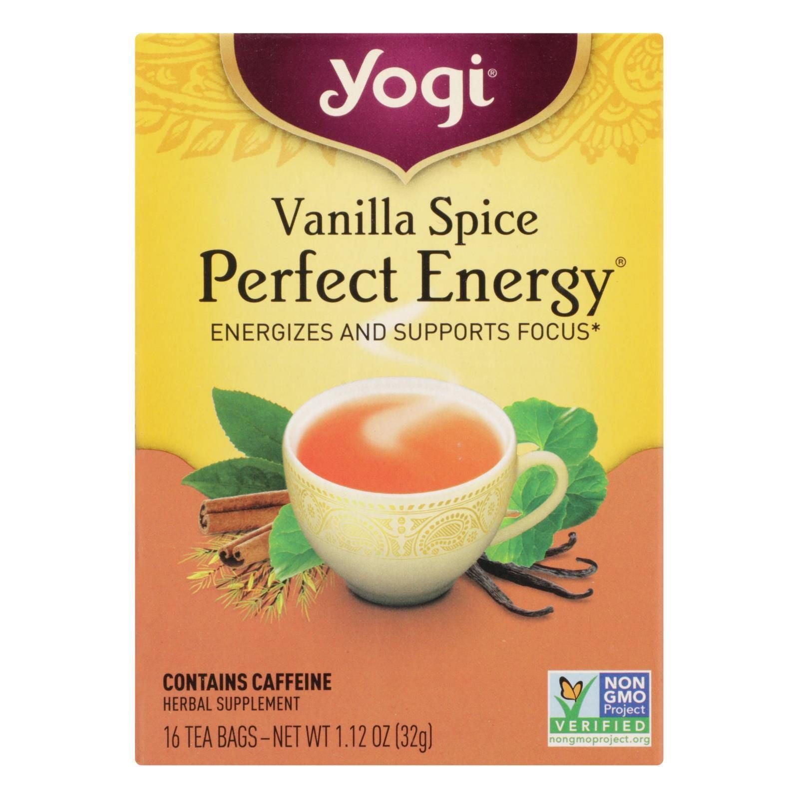 Yogi Perfect Energy Herbal Tea Vanilla Spice - 16 Tea Bags - Case of 6(D0102HXX1NW.)
