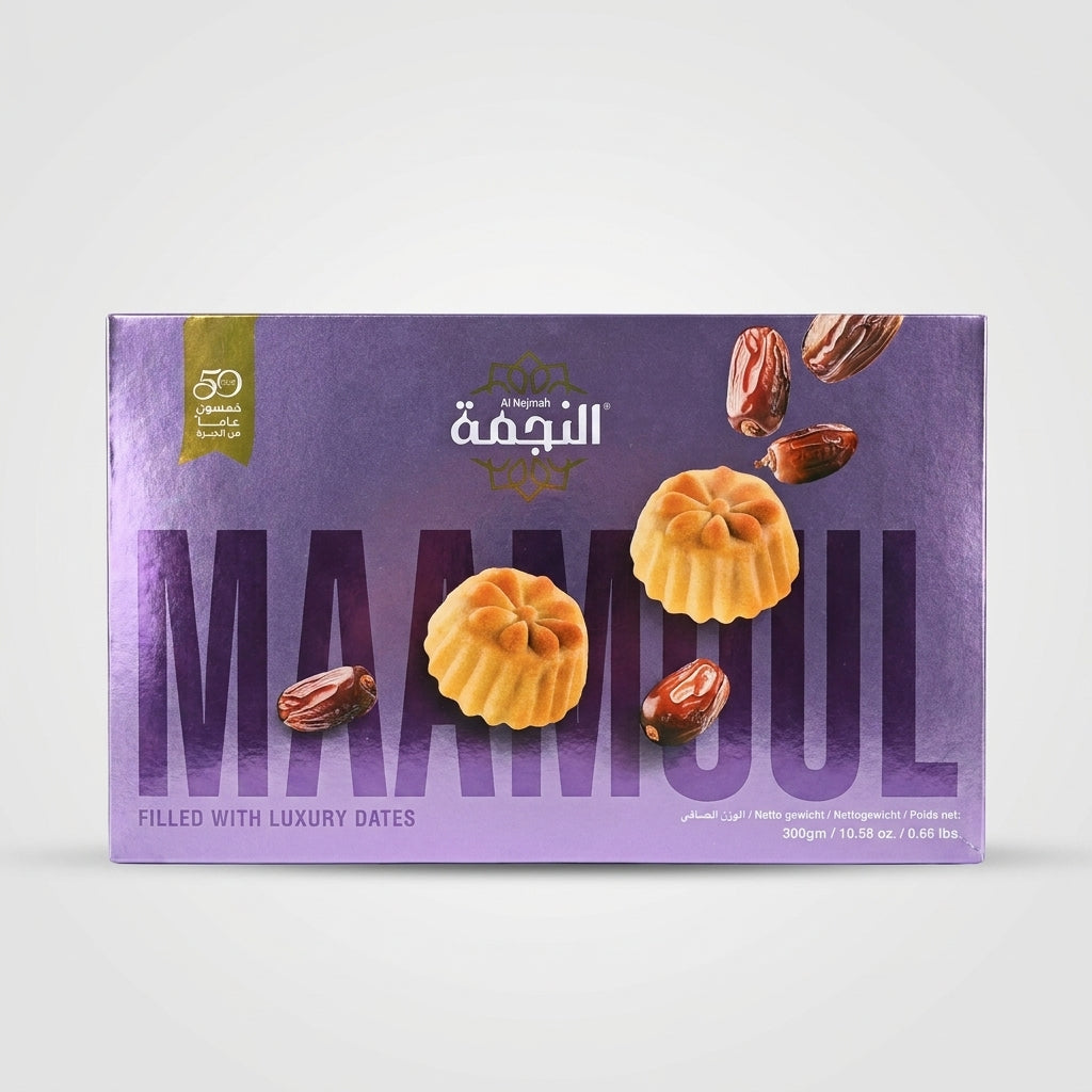 Al Nejmah Maamoul Filled with Luxury Dates 300g - Premium Lebanese Cookies
