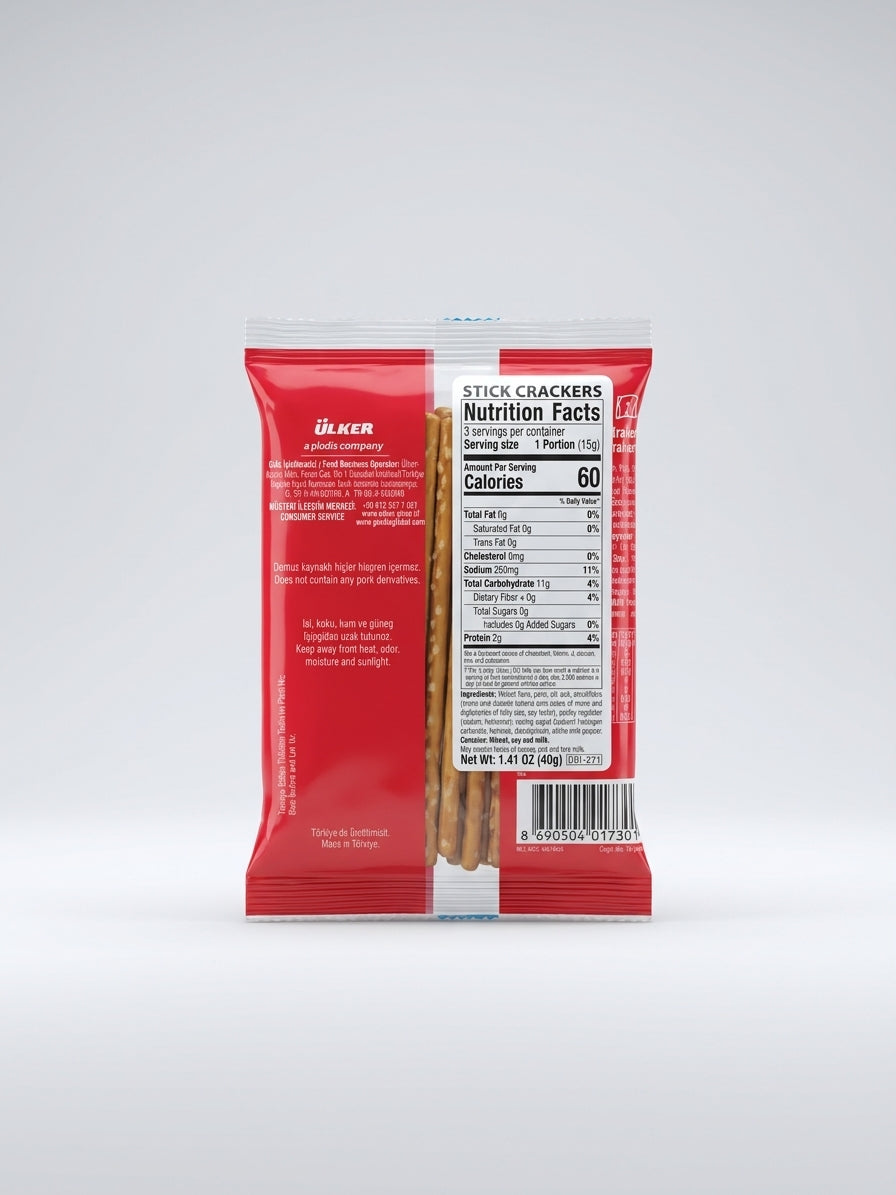 Ülker Çubuk Kraker 1.41 oz - Original Turkish Stick Crackers