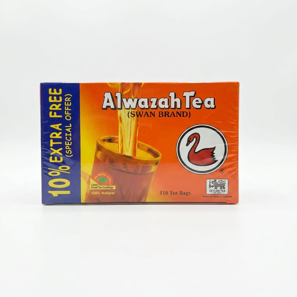 Alwazah Tea Swan Brand 110 Tea Bags - 100% Natural Ceylon Tea