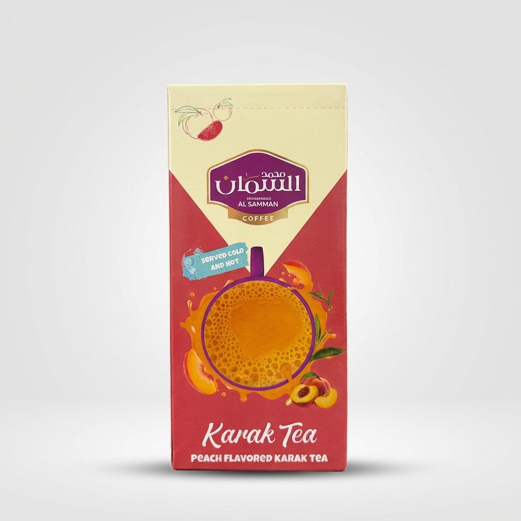 Mohammad Al Samman Peach Karak Tea 10 Sachets - Premium Flavored Tea