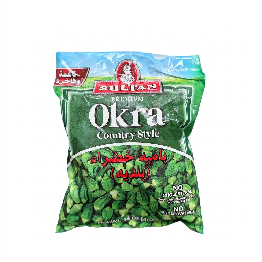 Sultan Premium Okra Country Style 14 oz - No Cholesterol, No Preservatives