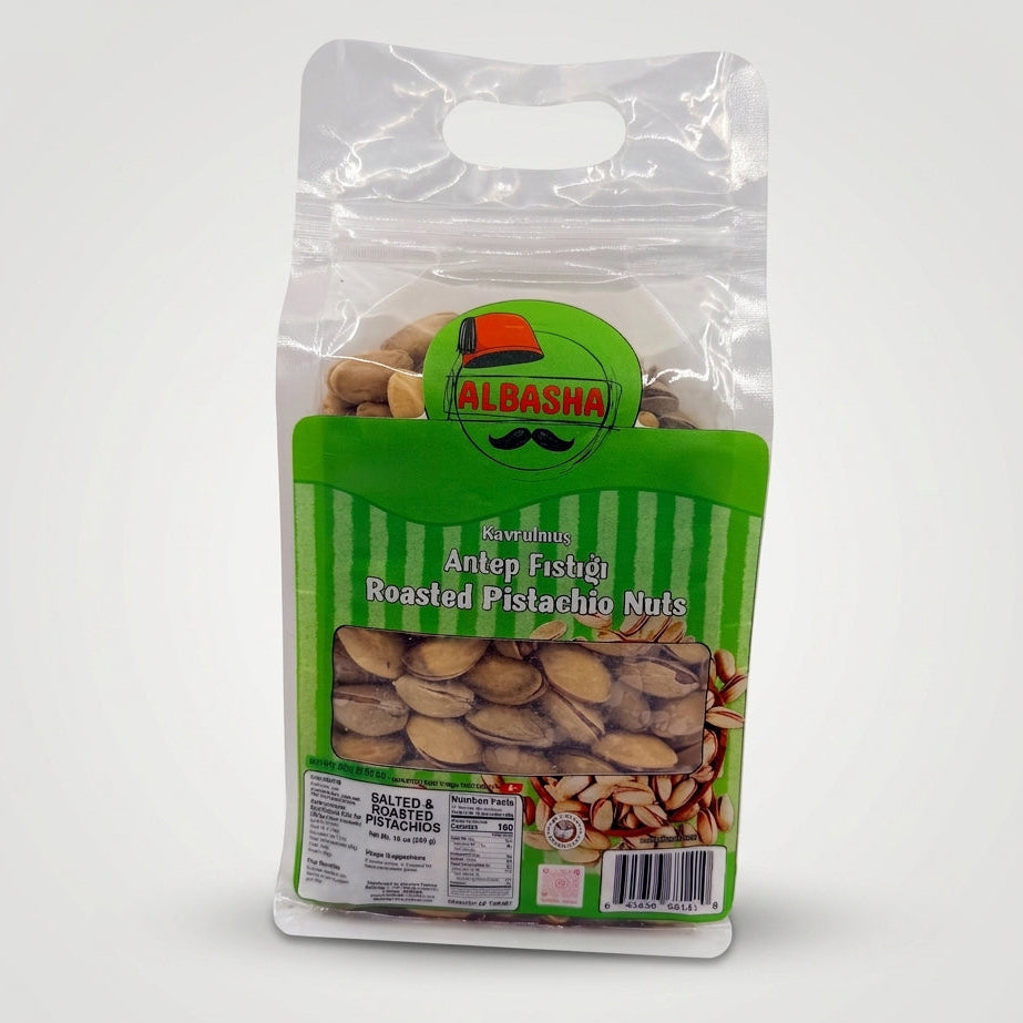 AlBasha Roasted Pistachio Nuts 10 oz - Salted & Roasted Antep
