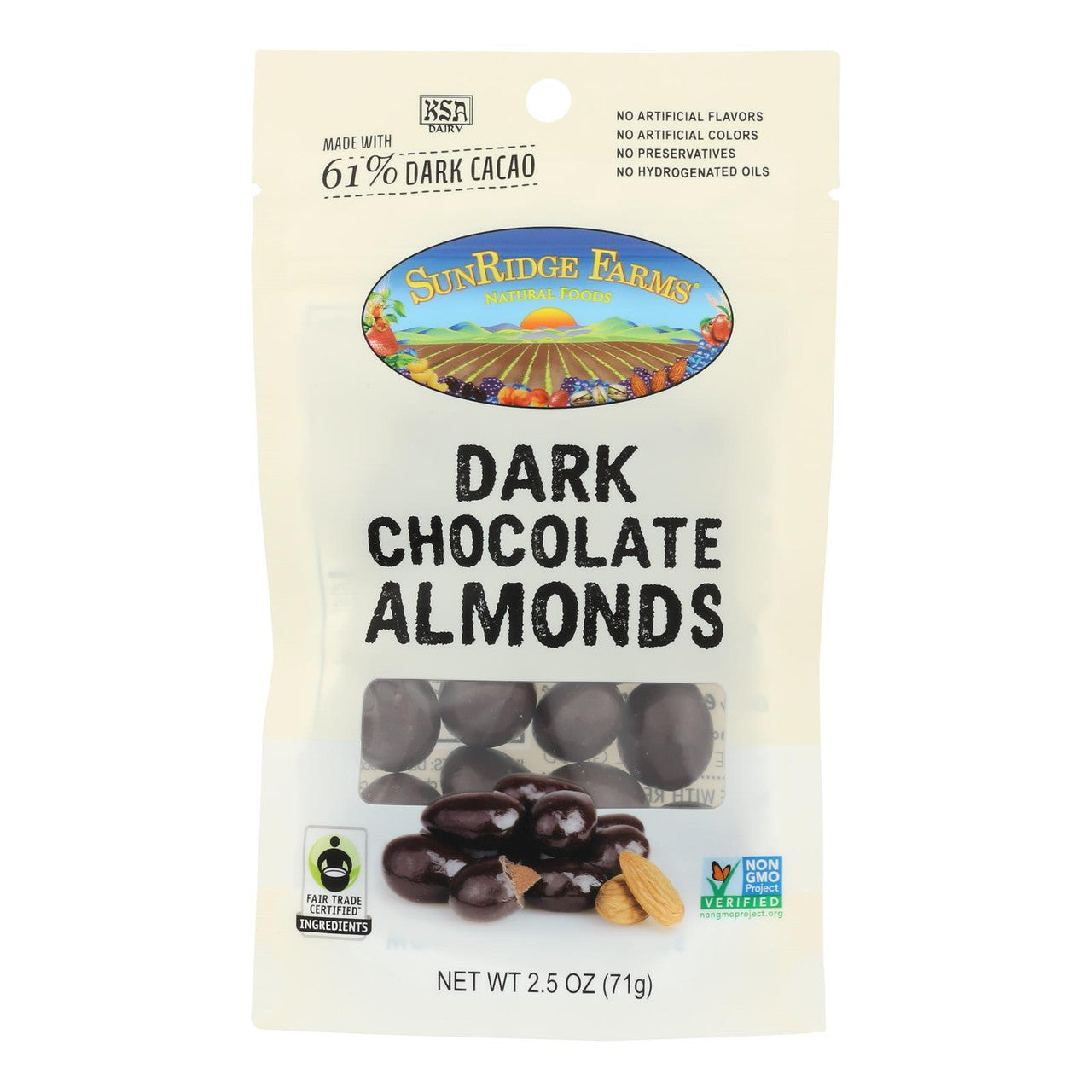 SUNRDG DRK CHOC ALMOND ( 8 X 2.5 OZ   )