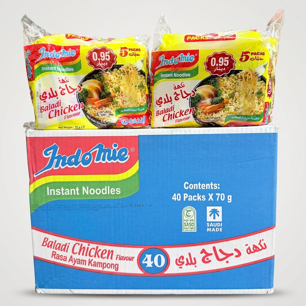 Box Indomie Baladi Chicken Instant Noodles 40 Pack - Saudi Made Rasa Ayam