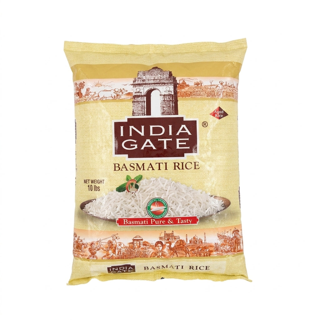 India Gate Basmati Rice 10 lbs - Premium Aged Long Grain Rice