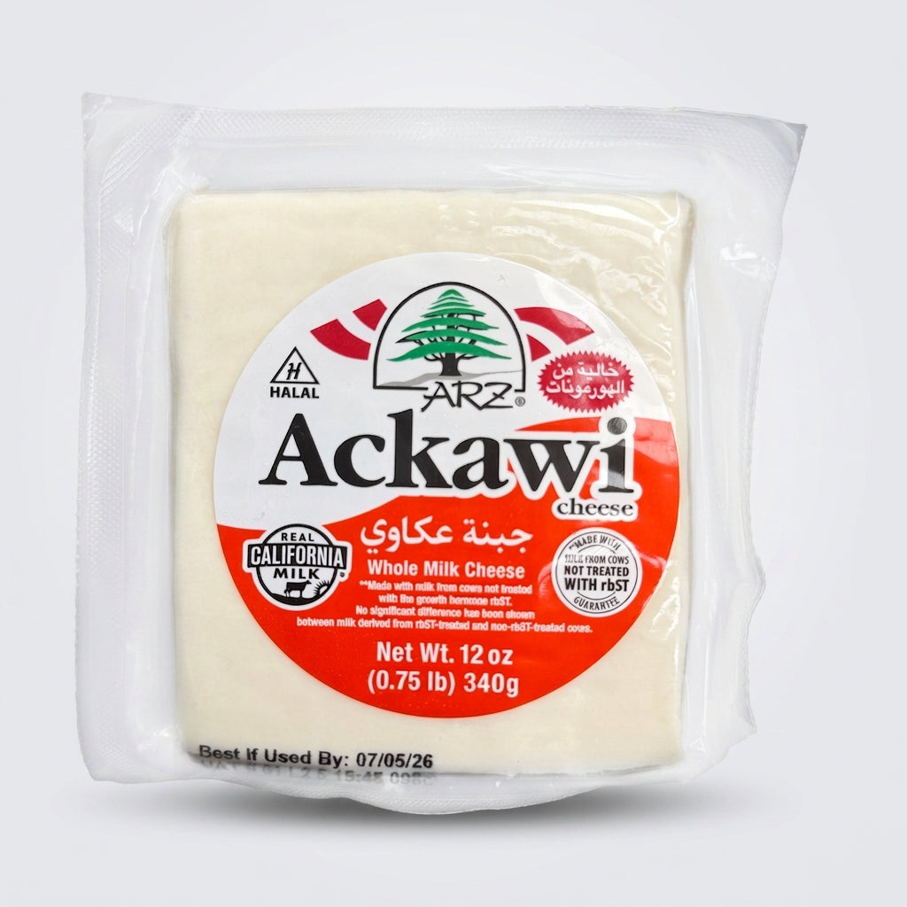 Arz Ackawi Cheese 12 oz - Whole Milk Halal Mediterranean Cheese