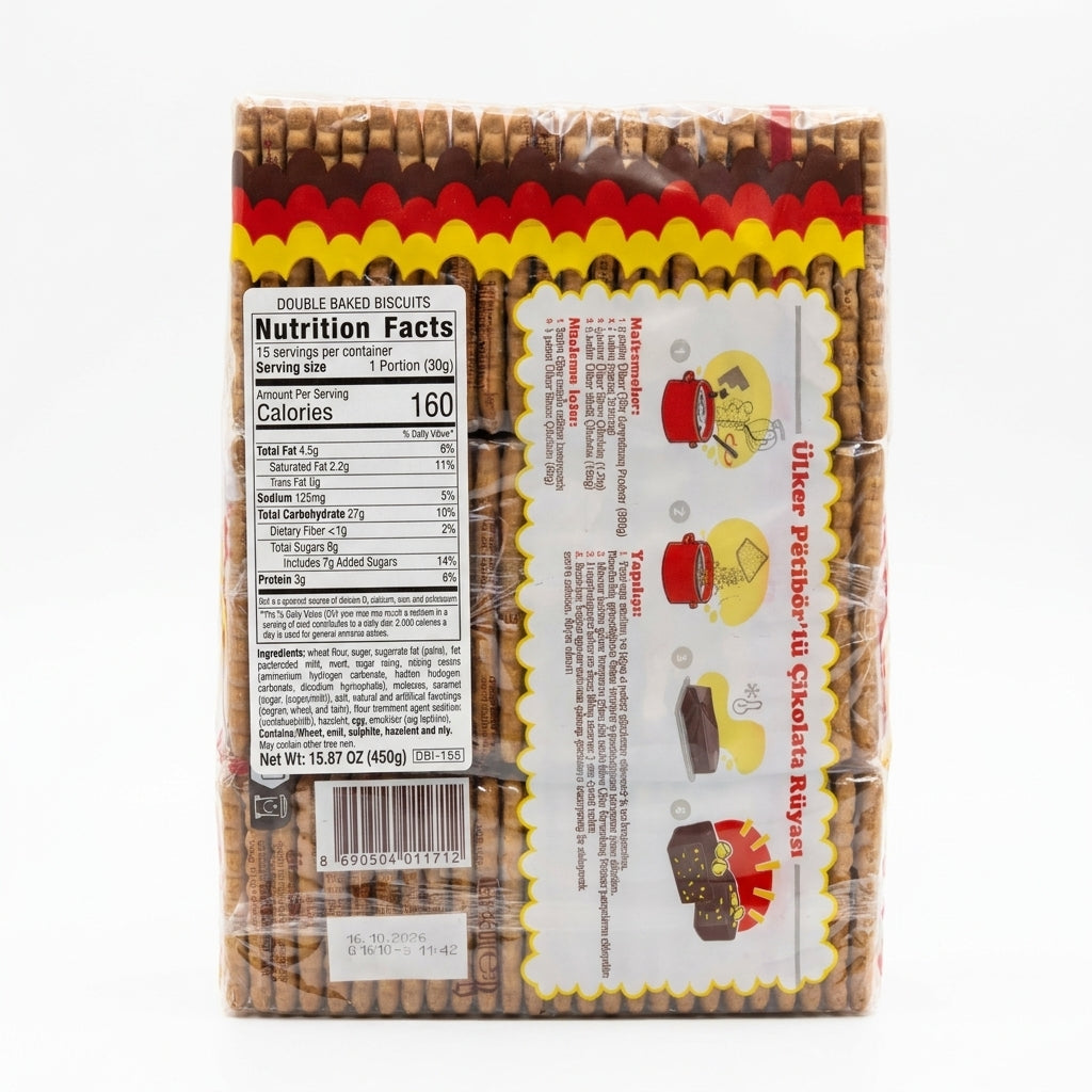 Ülker Çifte Kavrulmuş Pötibör Bisküvi 450g - Double Baked Biscuits