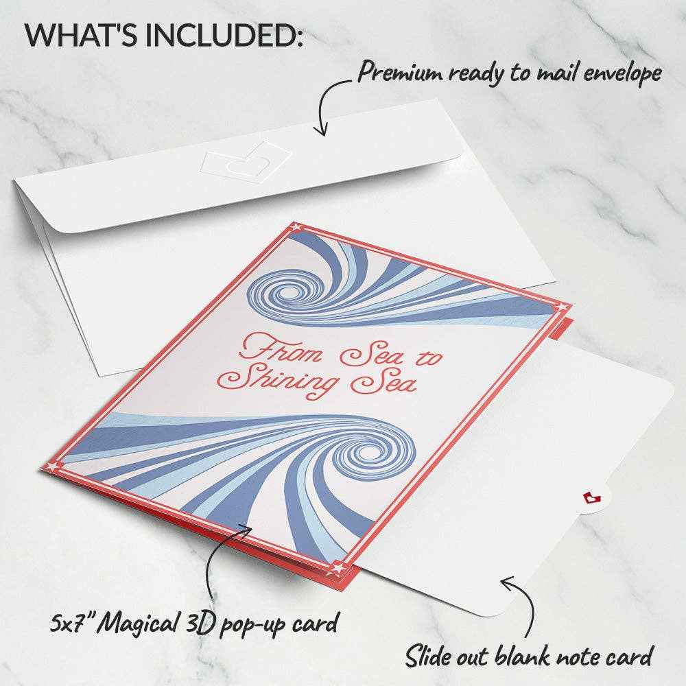 5x7" From Sea to Shining Sea Pop-Up Card