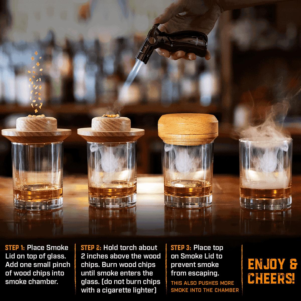 Smoke Lid Kit - A Cocktail Smoker Kit (No Butane)