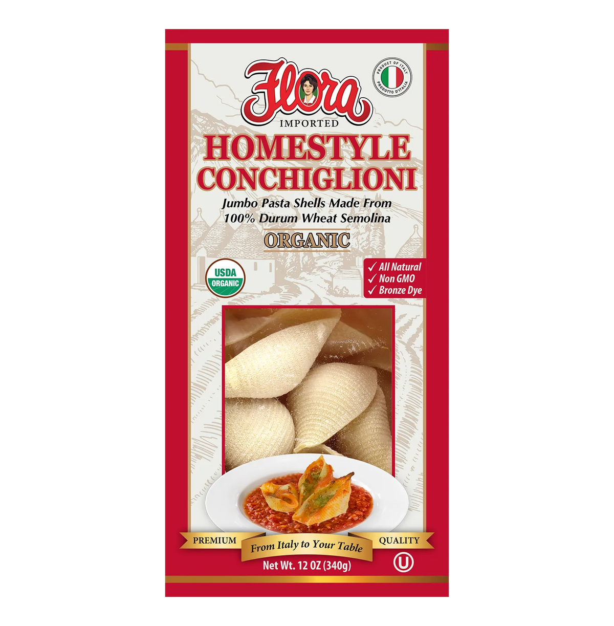 Homestyle Conchiglioni Pasta - Organic - 12 oz