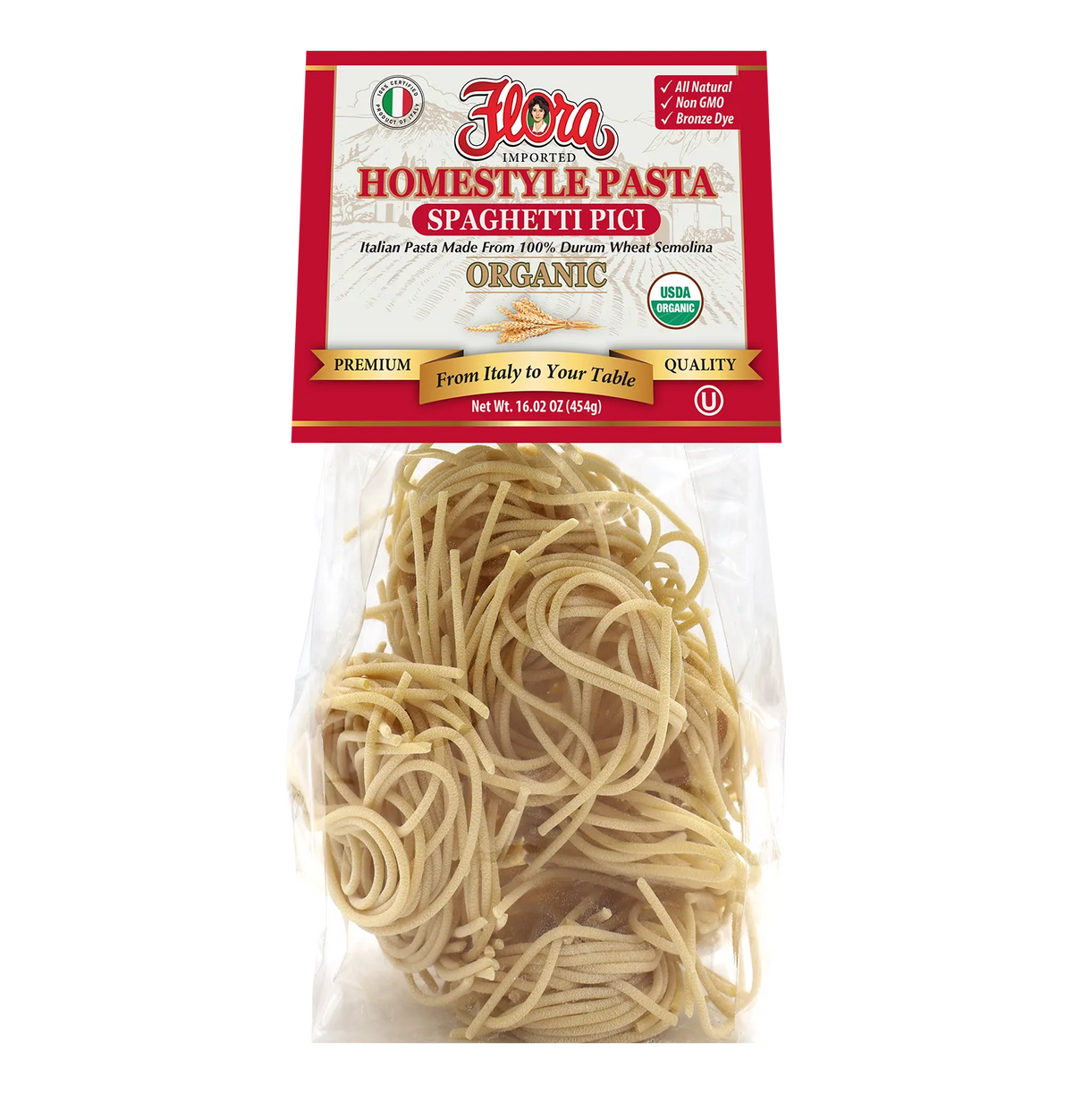 Homestyle Spaghetti Pici Pasta - Organic - 16.02 oz