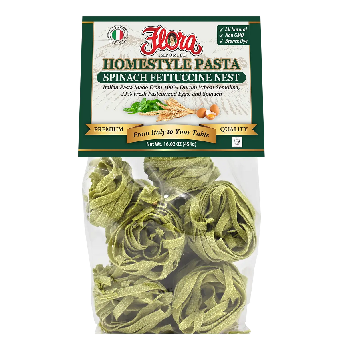 Homestyle Spinach Fettuccine Pasta Nest - 16.02 oz