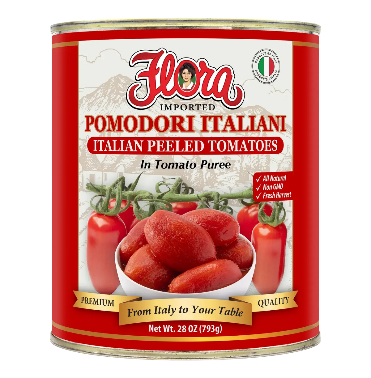 Italian Peeled Tomatoes - In Tomato Puree - 28 oz