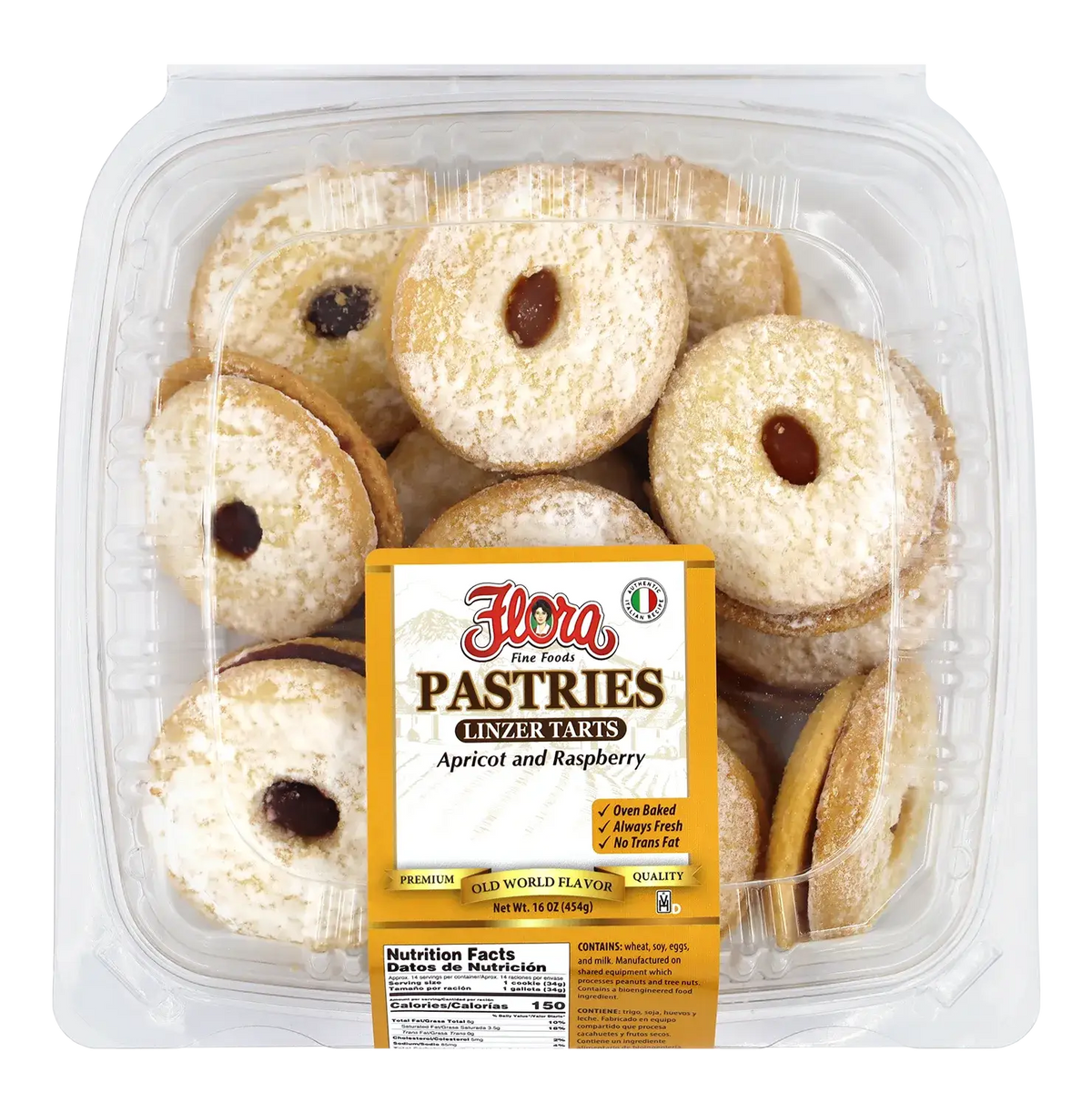 Linzer Tarts - Apricot and Raspberry - 16 oz