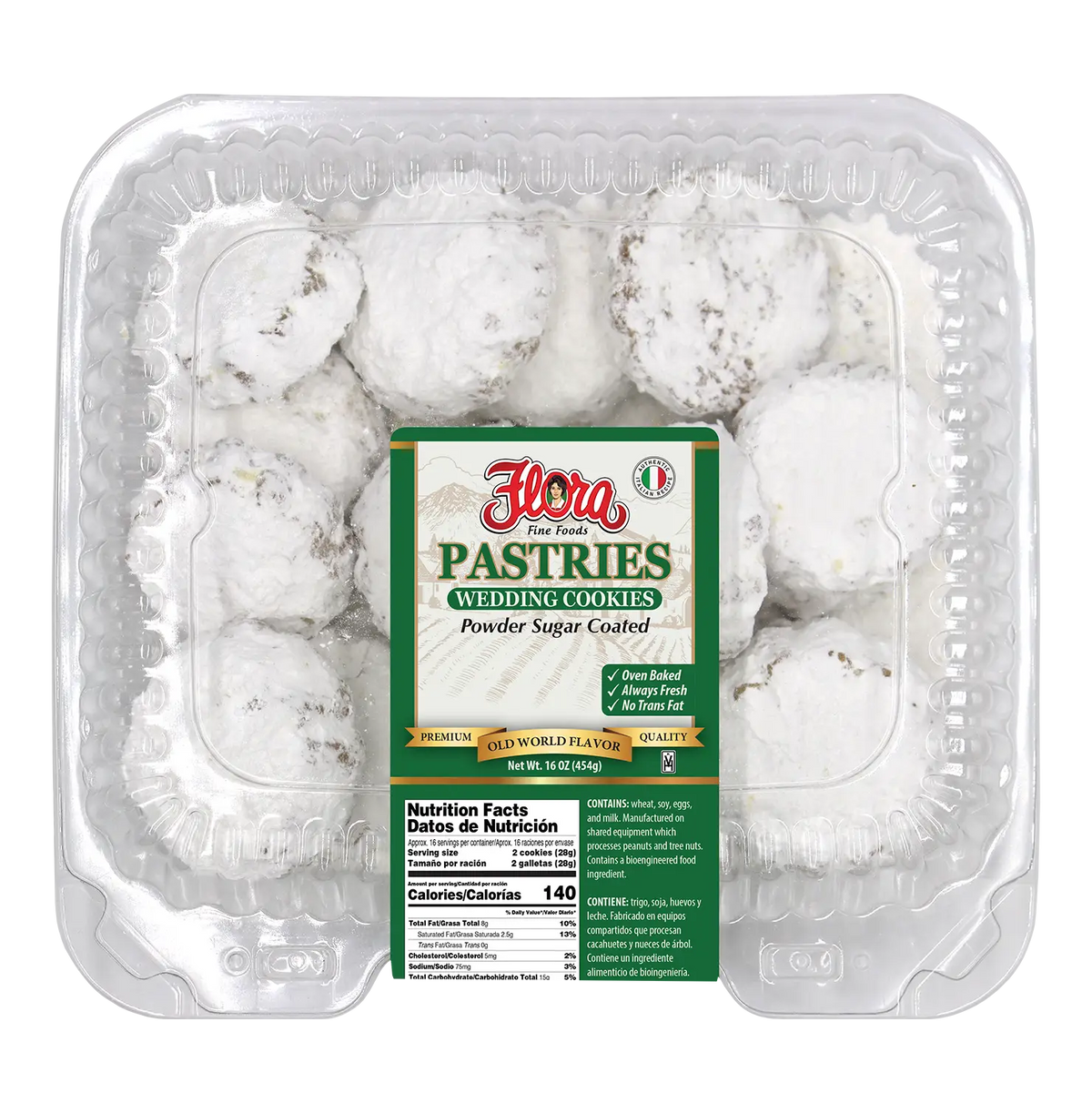 Wedding Cookies - Powdered Sugar Coated - 16 oz