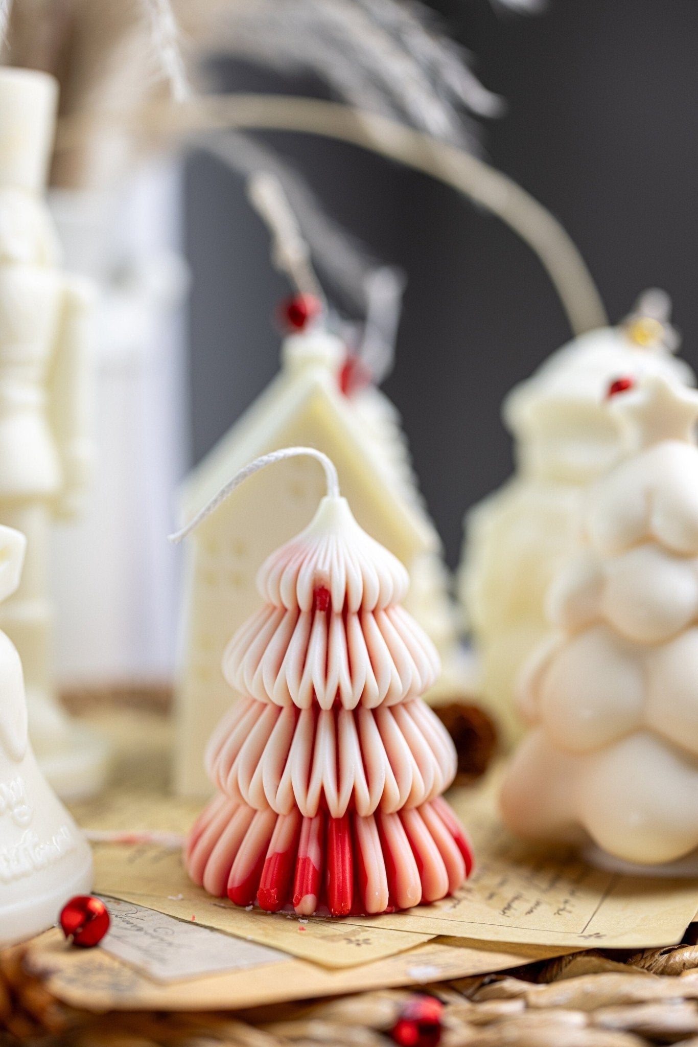 Christmas Tree Layered Candles – Handmade Modern Soy Wax Candles for Fun Holiday Decor & Gifts