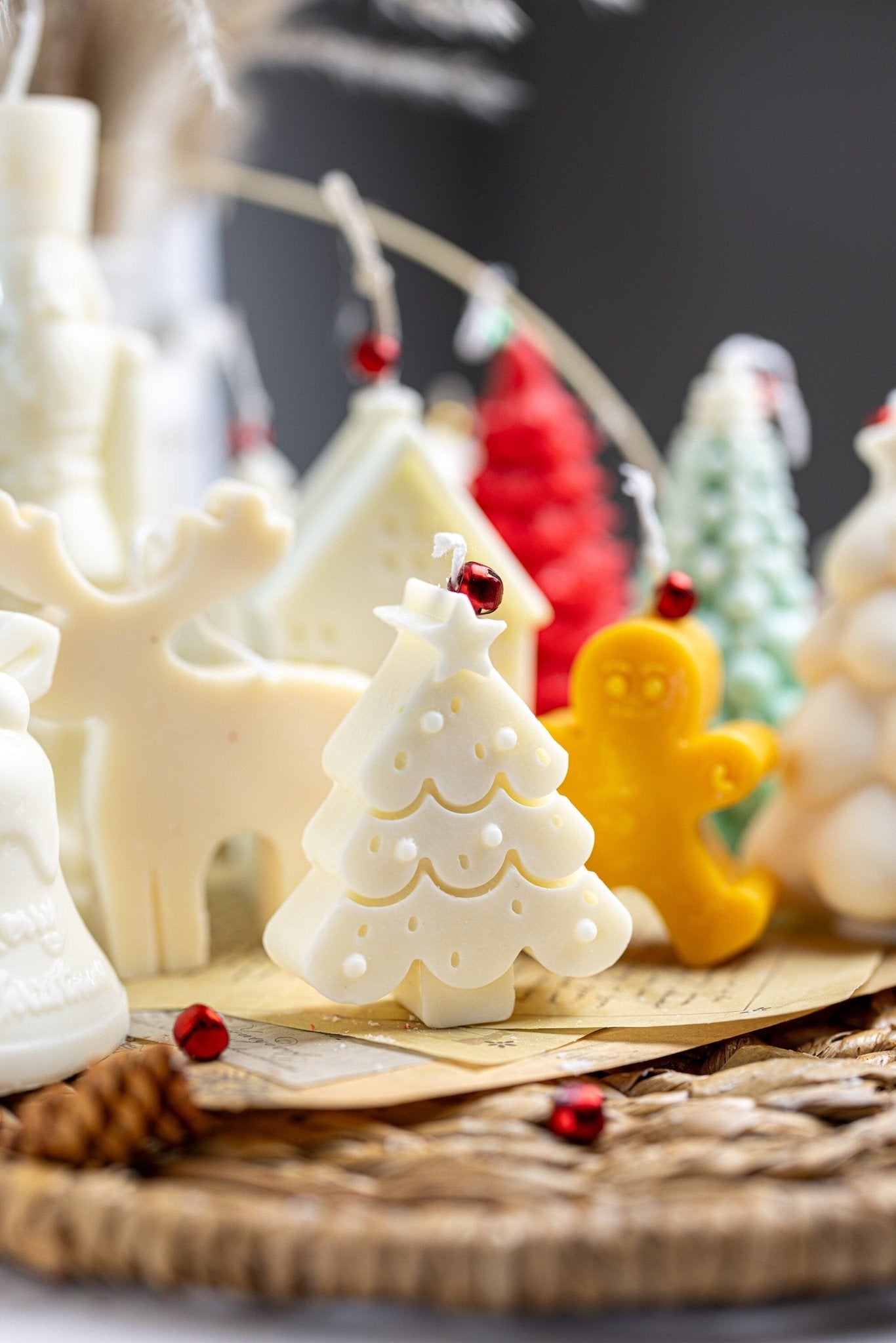Small Christmas Tree Candle – Handmade Soy Wax Holiday Candle for Christmas Decor & Gifts