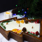 Large Christmas Tree Wooden Dough Bowl Scented Candle – Handcrafted Soy Wax Holiday Decor & Gift
