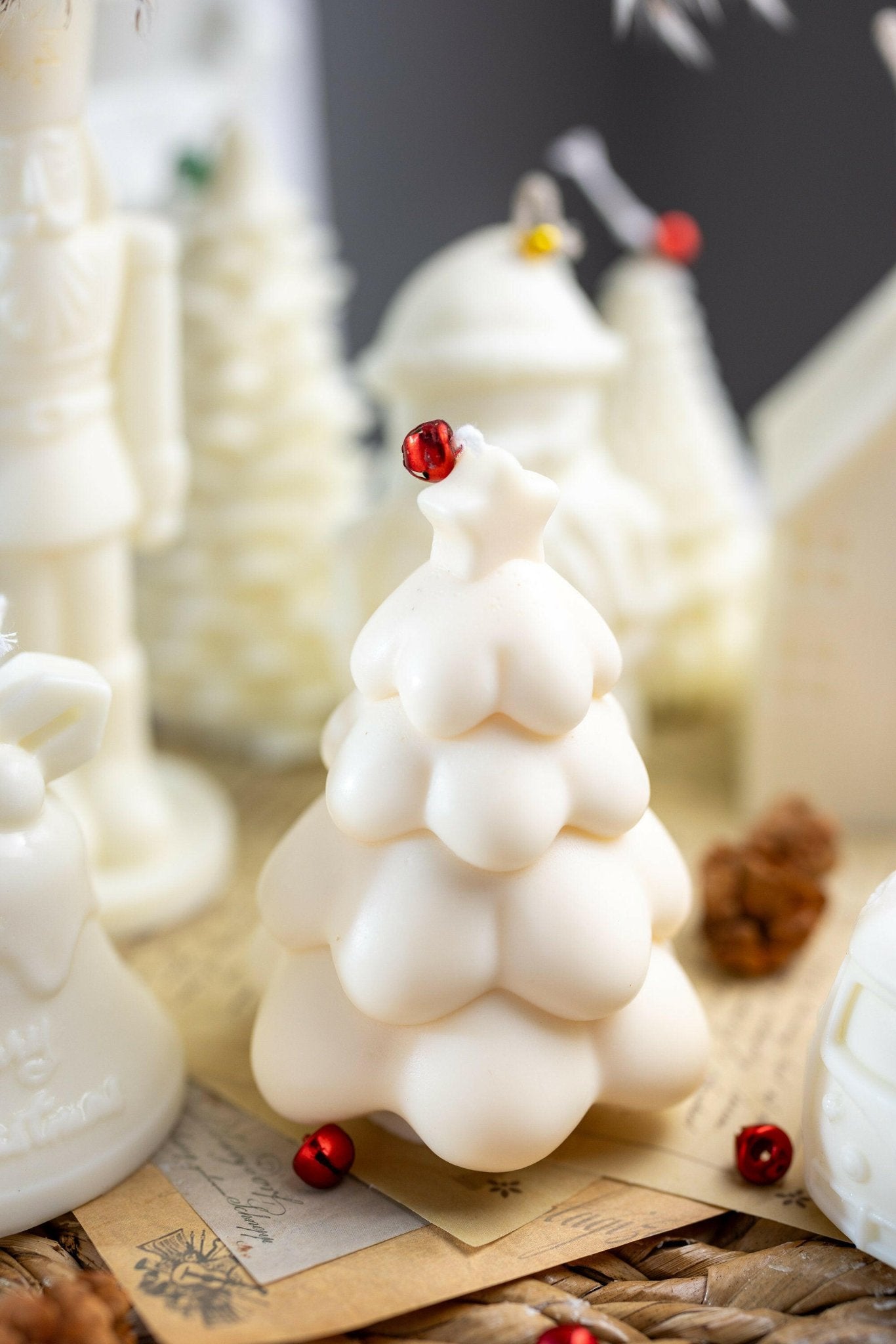 Snow-Capped Christmas Tree Candle – Handmade Soy Candle for Gifts & Home Decor