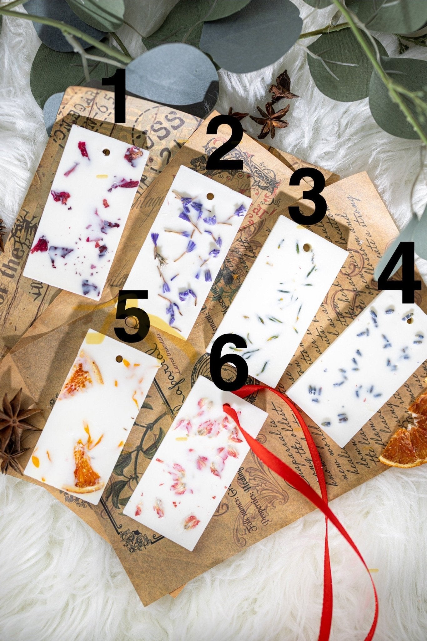 Botanical Wax Sachet Set - Floral Scented Air Fresheners - Valentine's Day Gift