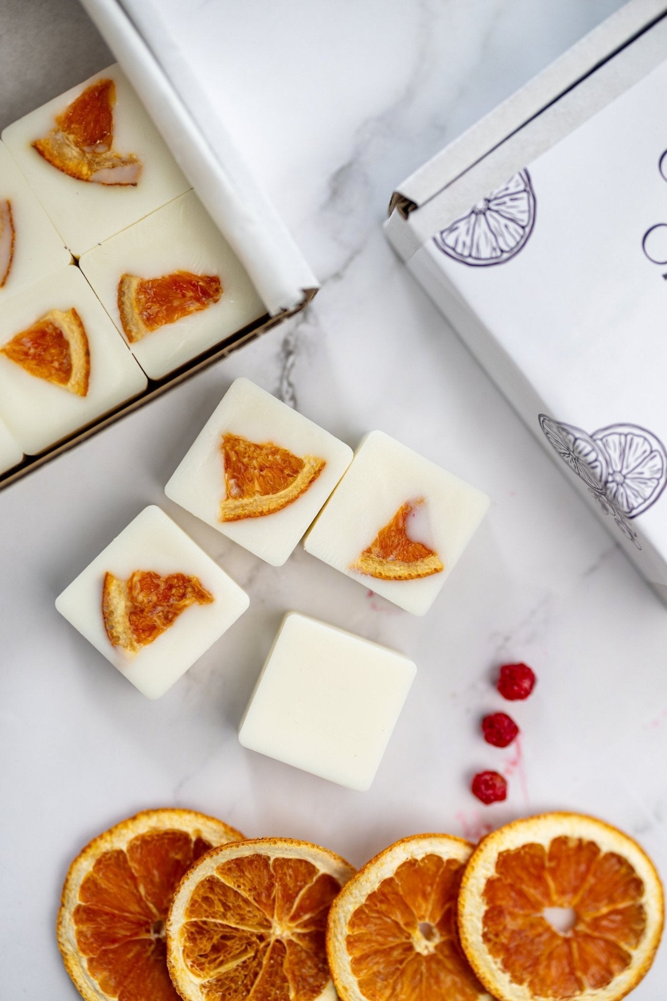 Orange & Cranberry Wax Melts – Highly Scented Soy Wax Cubes, 100% Natural, Long-Lasting Fragrance