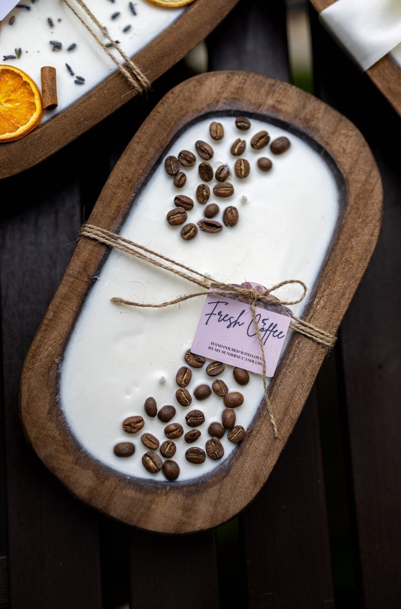 Coffee Lover Gift - Handcrafted Coffee Scented Candle with Real Beans - Farmhouse Decor
