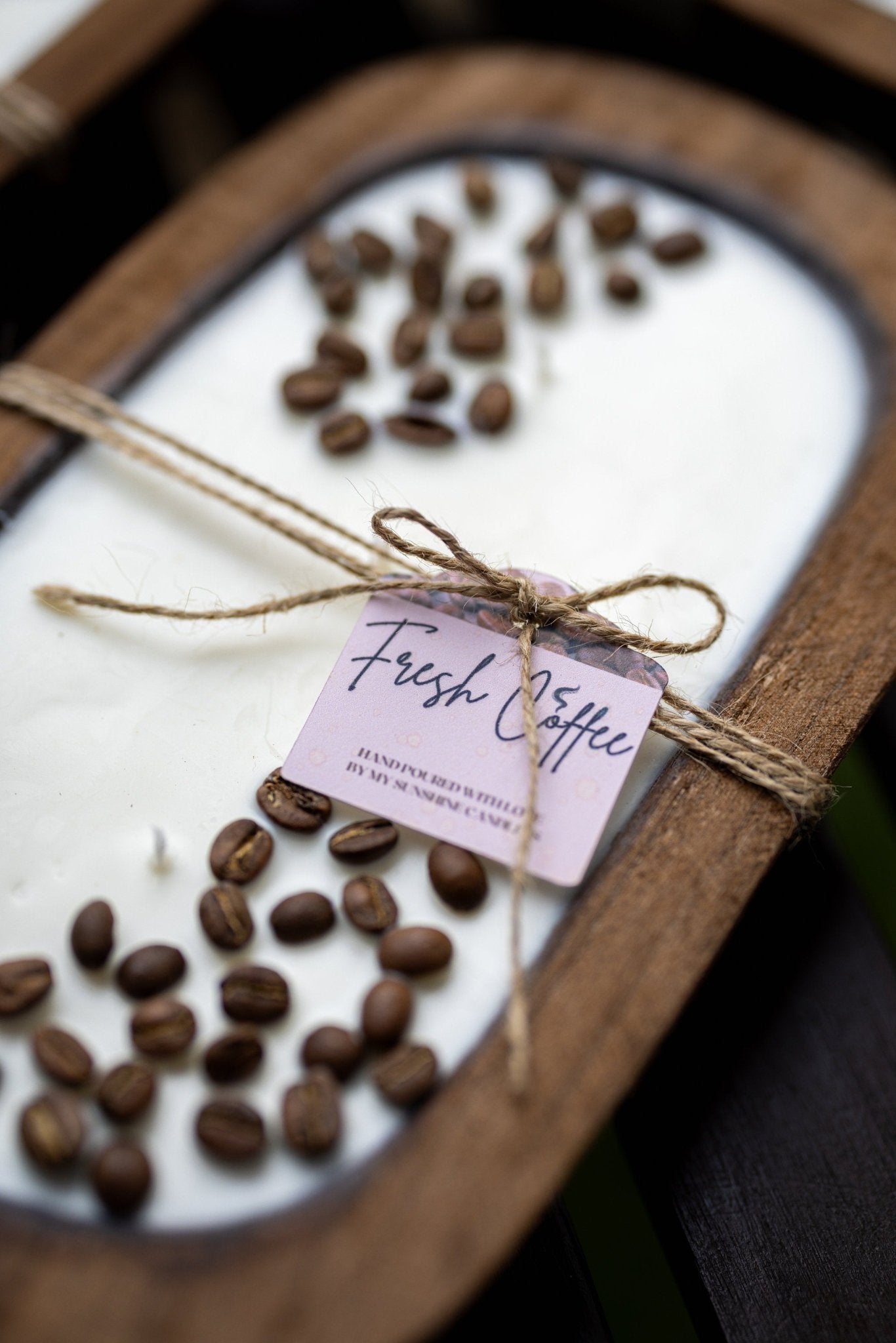 Coffee Lover Gift - Handcrafted Coffee Scented Candle with Real Beans - Farmhouse Decor