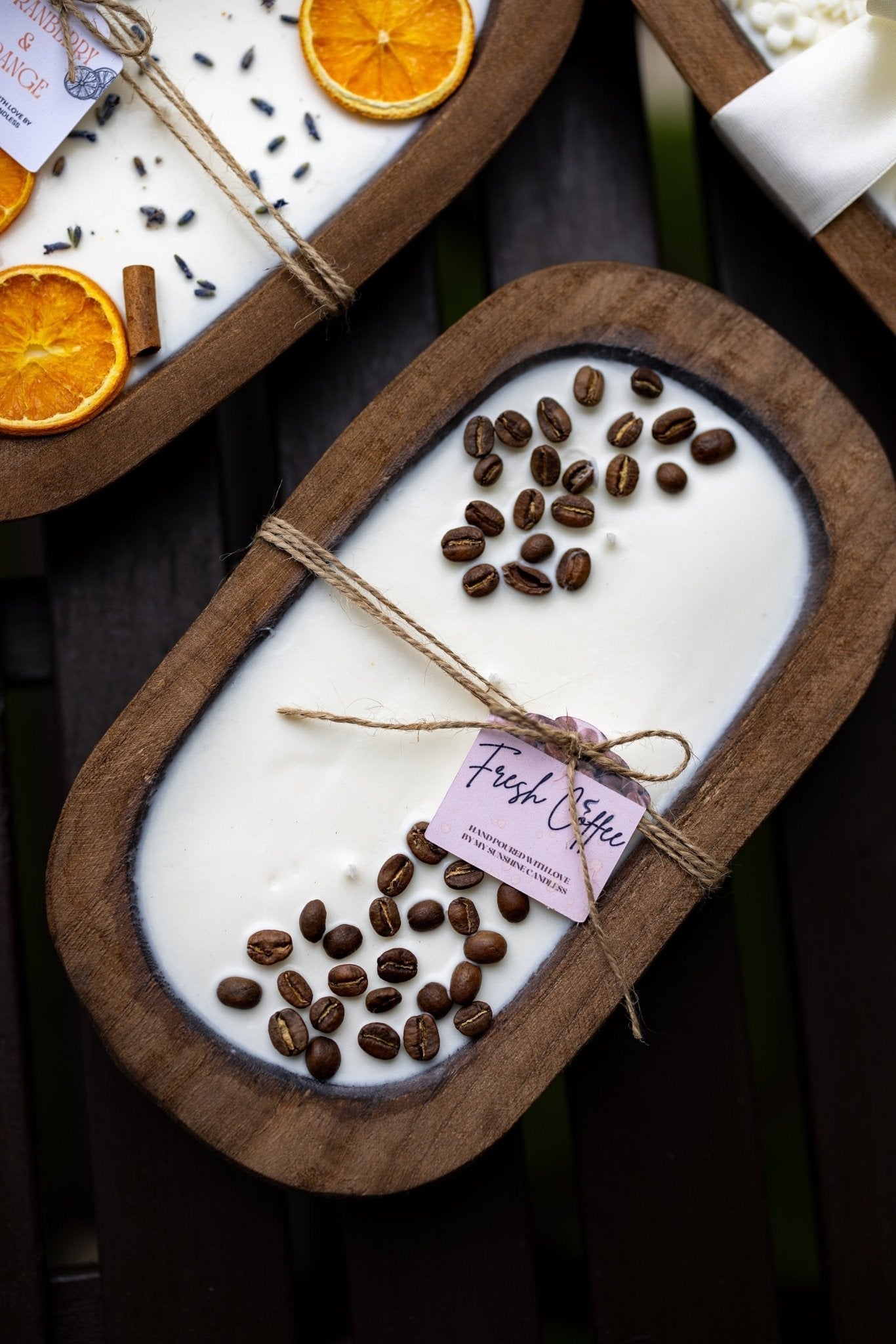 Coffee Lover Gift - Handcrafted Coffee Scented Candle with Real Beans - Farmhouse Decor