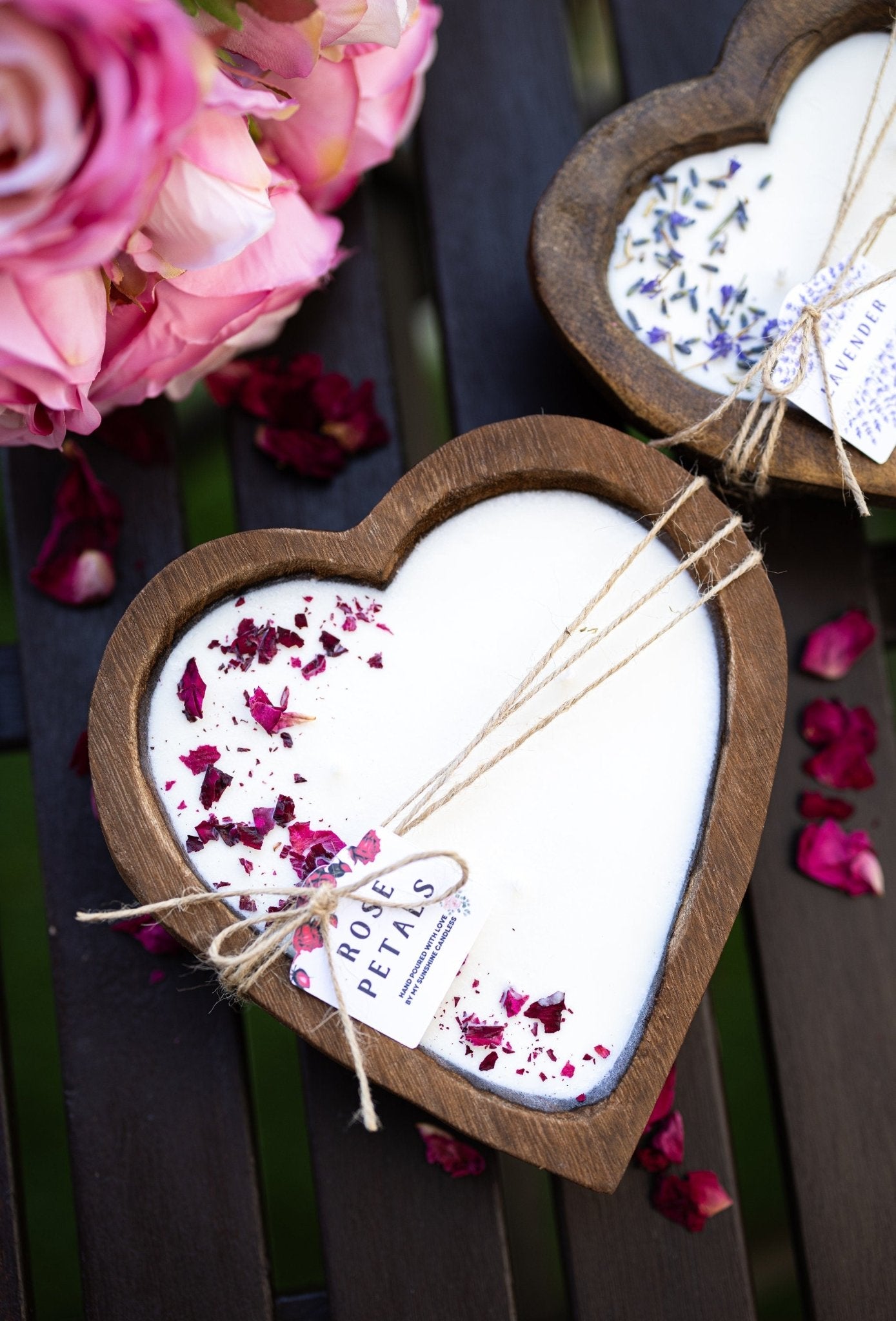 Heart-Shaped Dough Bowl Candle | Petal Rose Soy Wax | Love & Wedding Gift
