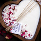 Heart-Shaped Wood Dough Bowl Candle – Crystals & Flowers – 3 Cotton Wick Soy Candle