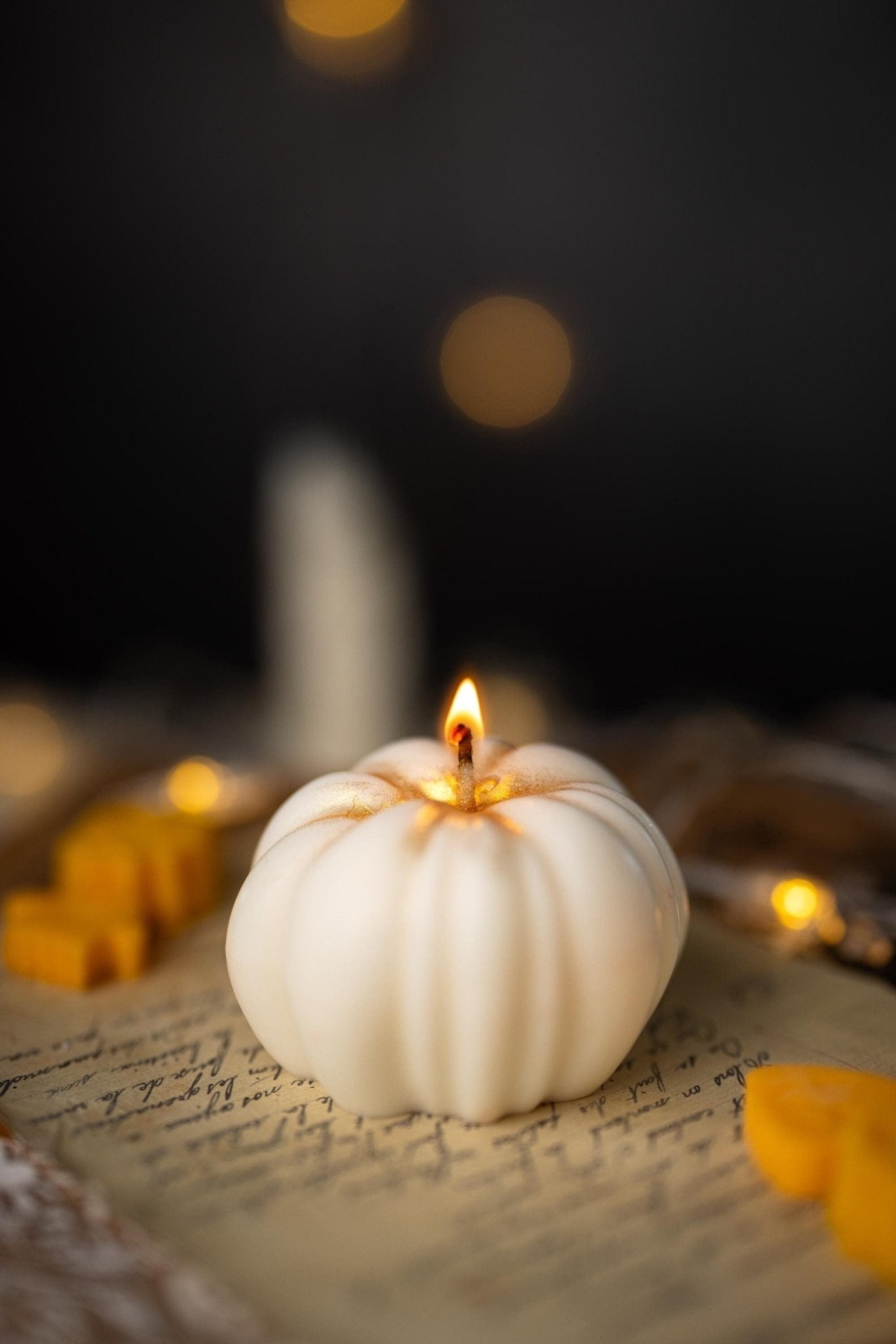 Pumpkin Soy Candle - Fall & Halloween Decor, Pumpkin Shaped, Scented