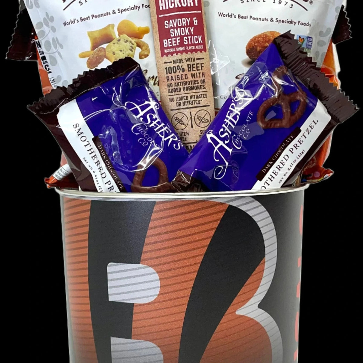Cincinnati Bengals Gift Tin Basket - Savory or Sweet - Made in USA
