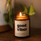 Good Vibes Amber Jar Candle 8 oz – Soy Wax Candle, Clean Burning, Non-Toxic, Handmade