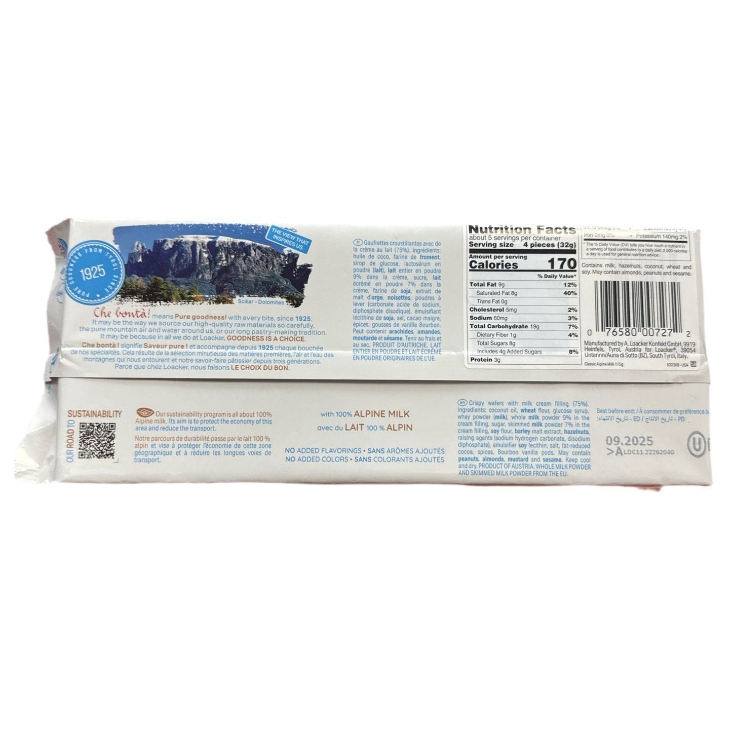 Loacker Classic Alpine Milk Chocolate