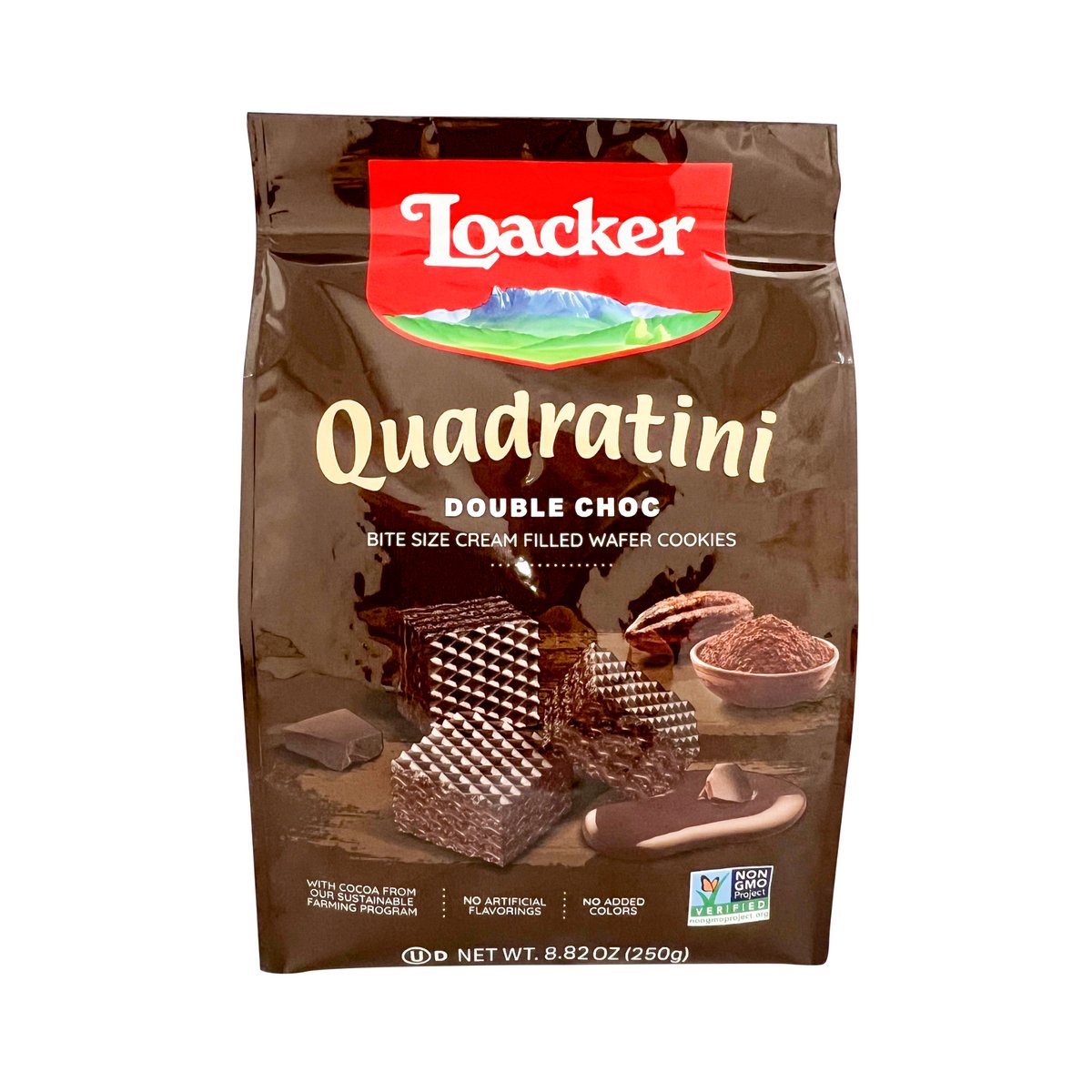 Loacker Quadratini Double Chocolate Wafer Cookies – 8.82 Oz