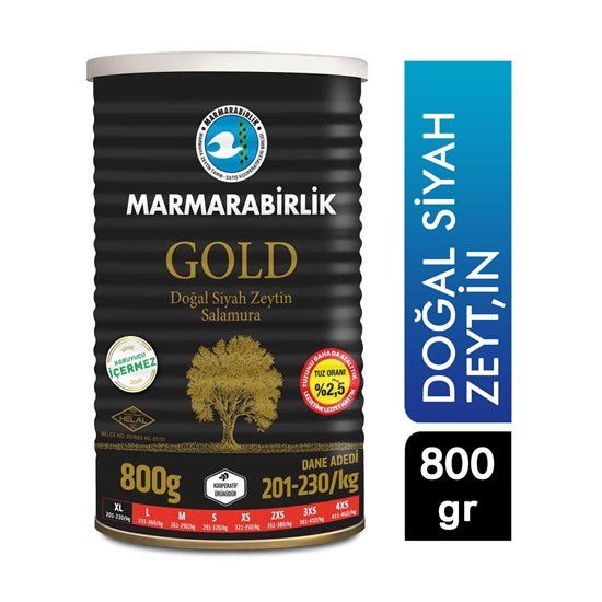 Gemlik Black Olives Gold Tin 800g