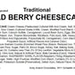Andy Anand Wild Berry Cheesecake 9" - Made in Traditional Way - Creamy Delight for Every Occasion (2.8 lbs)