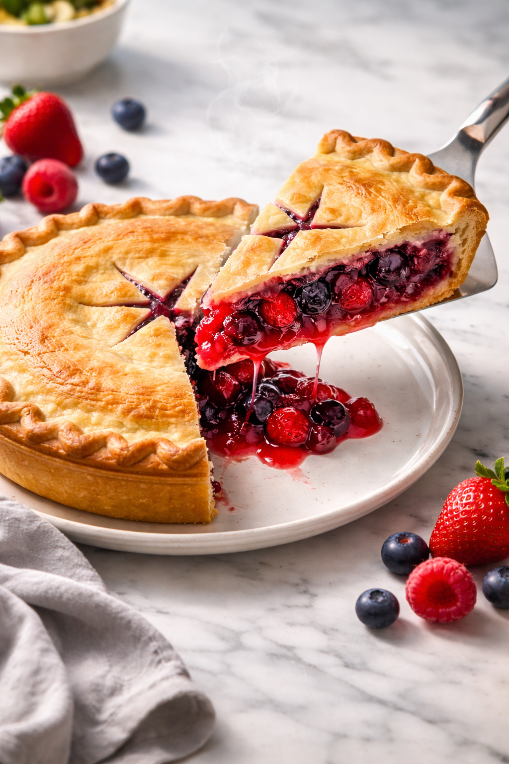 Andy Anand Sugar-Free Mixed Berry Pie, 2.6 lb – Strawberries, Blueberries & Blackberries, Keto & Diabetic-Friendly, Birthday Gift Box