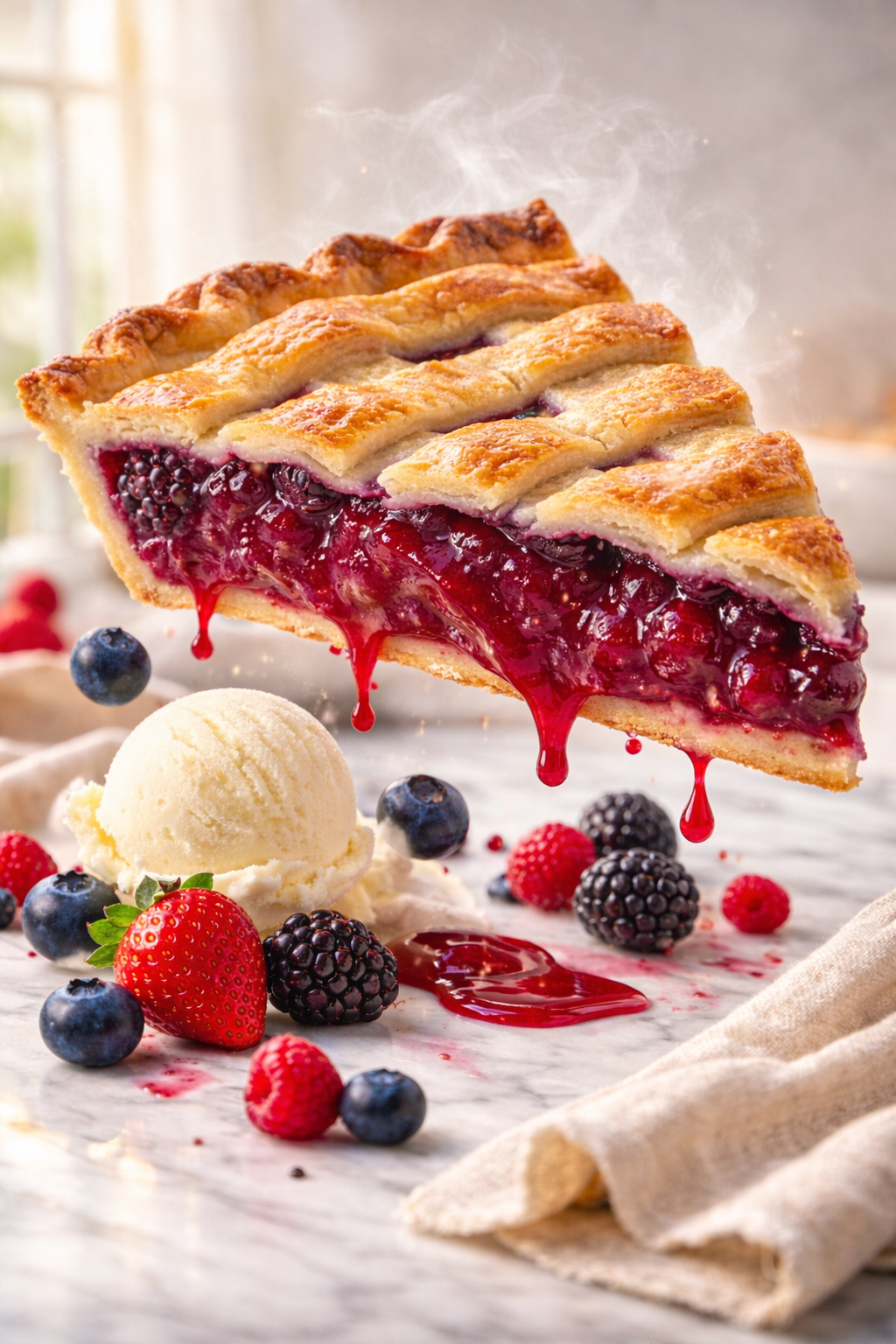 Andy Anand Sugar-Free Mixed Berry Pie, 2.6 lb – Strawberries, Blueberries & Blackberries, Keto & Diabetic-Friendly, Birthday Gift Box