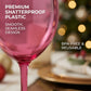 Red Cup Living 14oz Stemmed Plastic Wine Glasses, Reusable Shatterproof Wine Cups