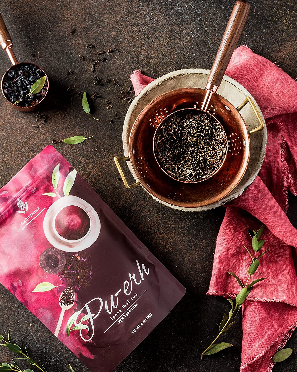 Puerh Tea, High-Caffeine Coffee Alternative - Fermented - Organic