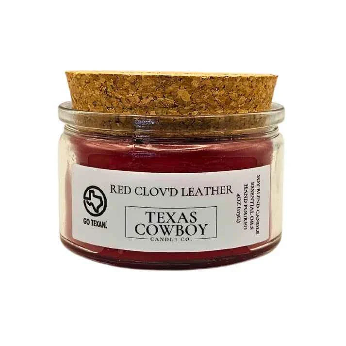Red Clov'd Leather Candle