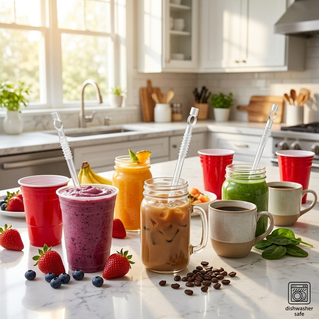 18oz and 32oz Reusable Plastic Straws | Durable Plastic, BPA and Phthalates free | Eco-friendly