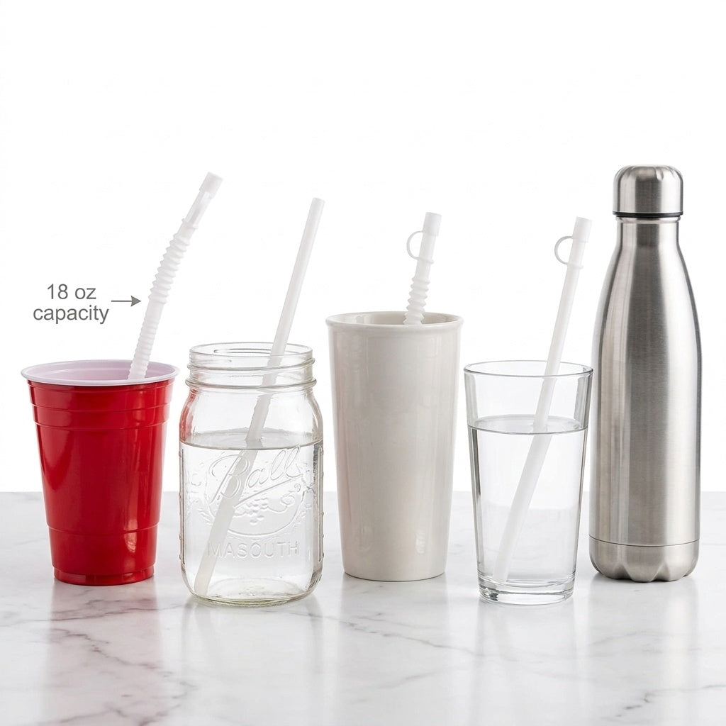 18oz and 32oz Reusable Plastic Straws | Durable Plastic, BPA and Phthalates free | Eco-friendly